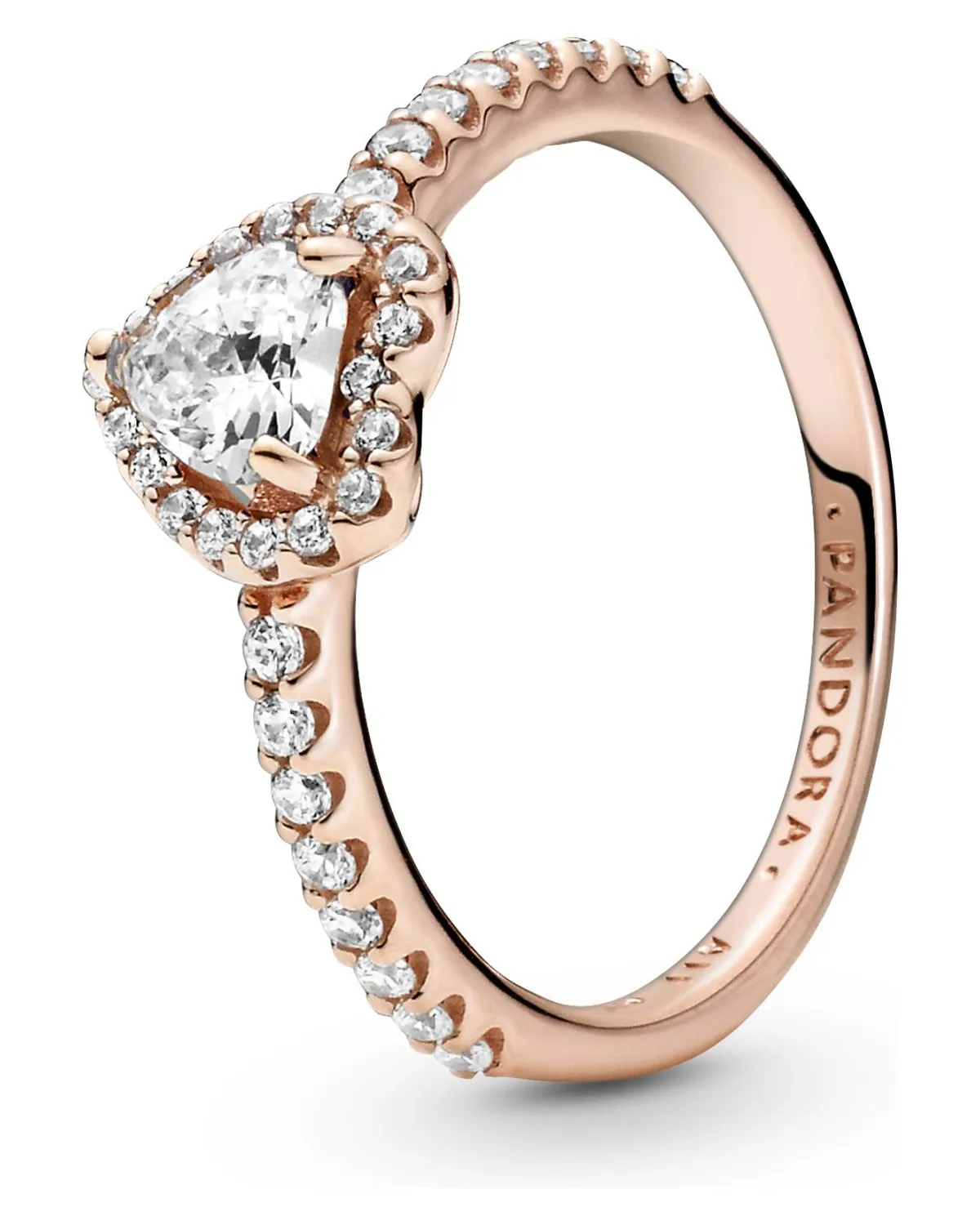 Anillo Pandora Corazón en Relieve Recubrimiento en Oro Rosa