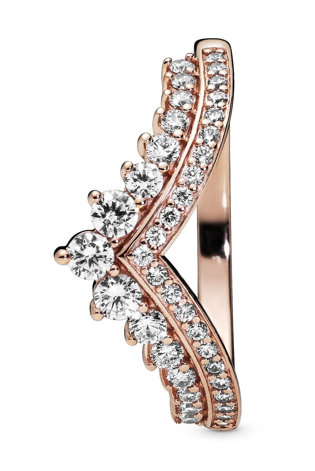PANDORA - Anillo Pandora Deseo Clasico Resplandeciente Recubrimiento en Oro Rosa 