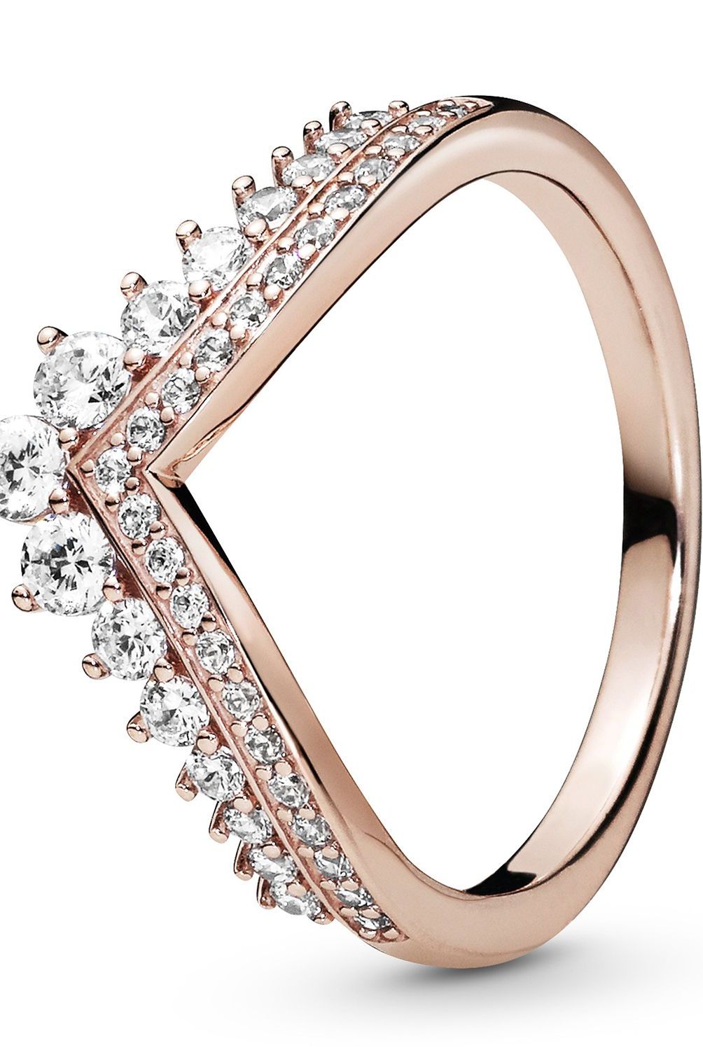 PANDORA - Anillo Pandora Deseo Clasico Resplandeciente Recubrimiento en Oro Rosa 
