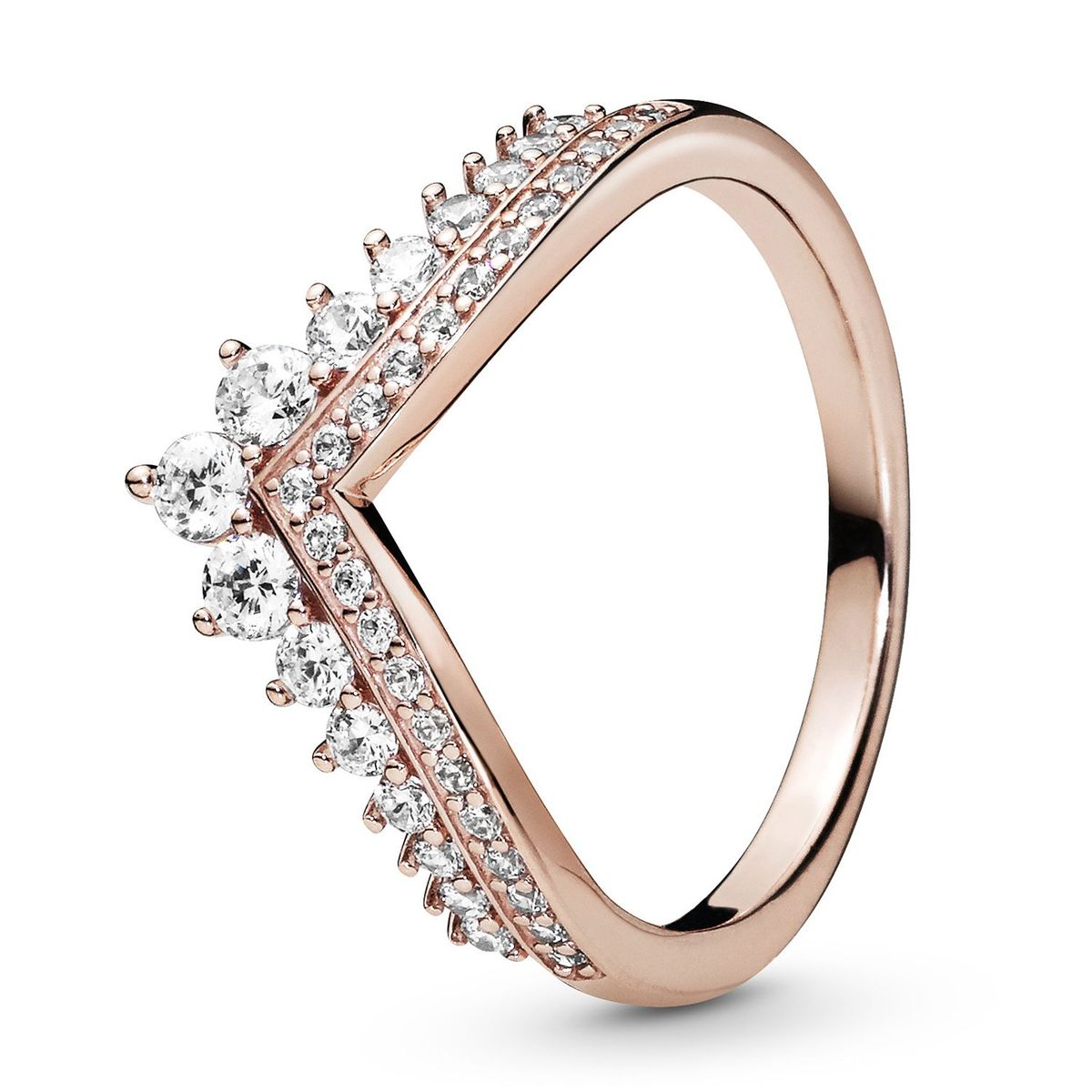 PANDORA - Anillo Pandora Deseo Clasico Resplandeciente Recubrimiento en Oro Rosa 