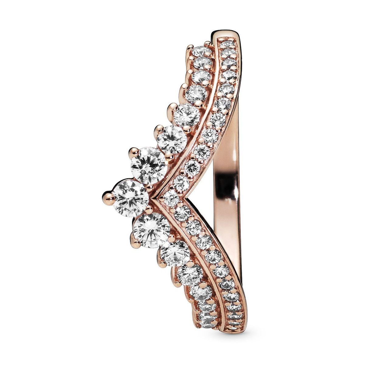 PANDORA - Anillo Pandora Deseo Clasico Resplandeciente Recubrimiento en Oro Rosa 