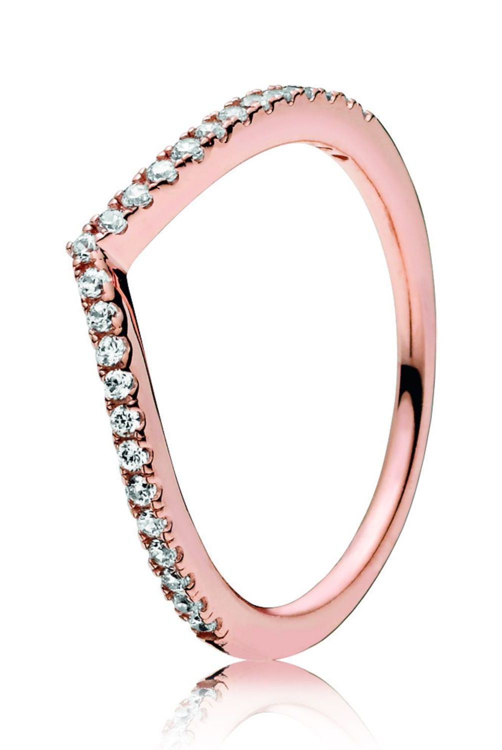 PANDORA - Anillo Pandora Deseo Clásico Resplandeciente Recubrimiento en Oro Rosa 