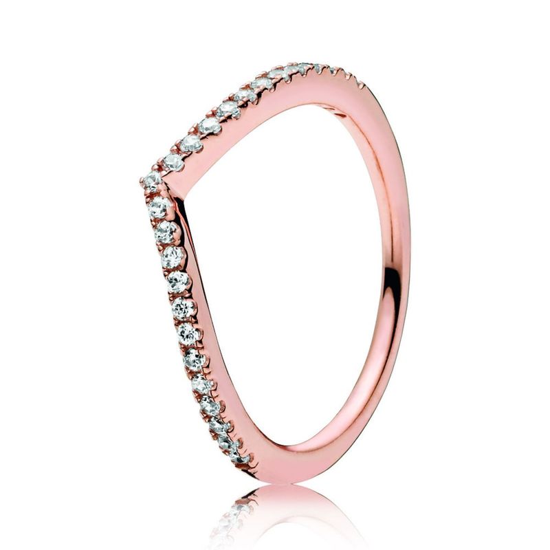 PANDORA - Anillo Pandora Deseo Clásico Resplandeciente Recubrimiento en Oro Rosa 