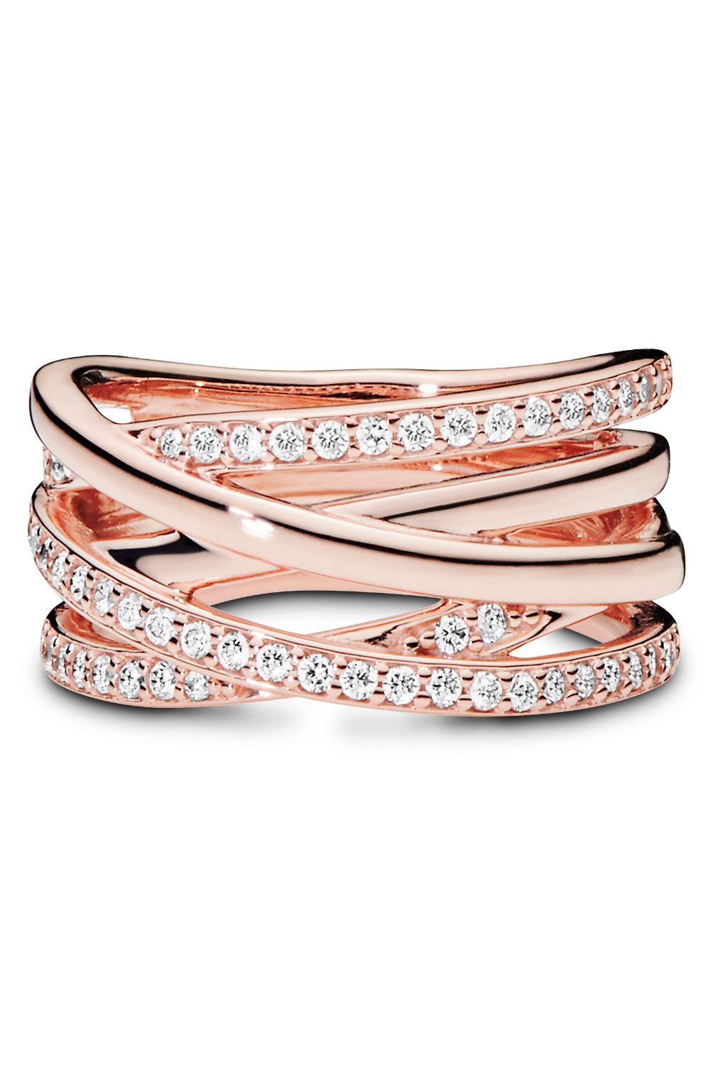 PANDORA - Anillo Pandora Entrelazado Recubrimiento en Oro Rosa 
