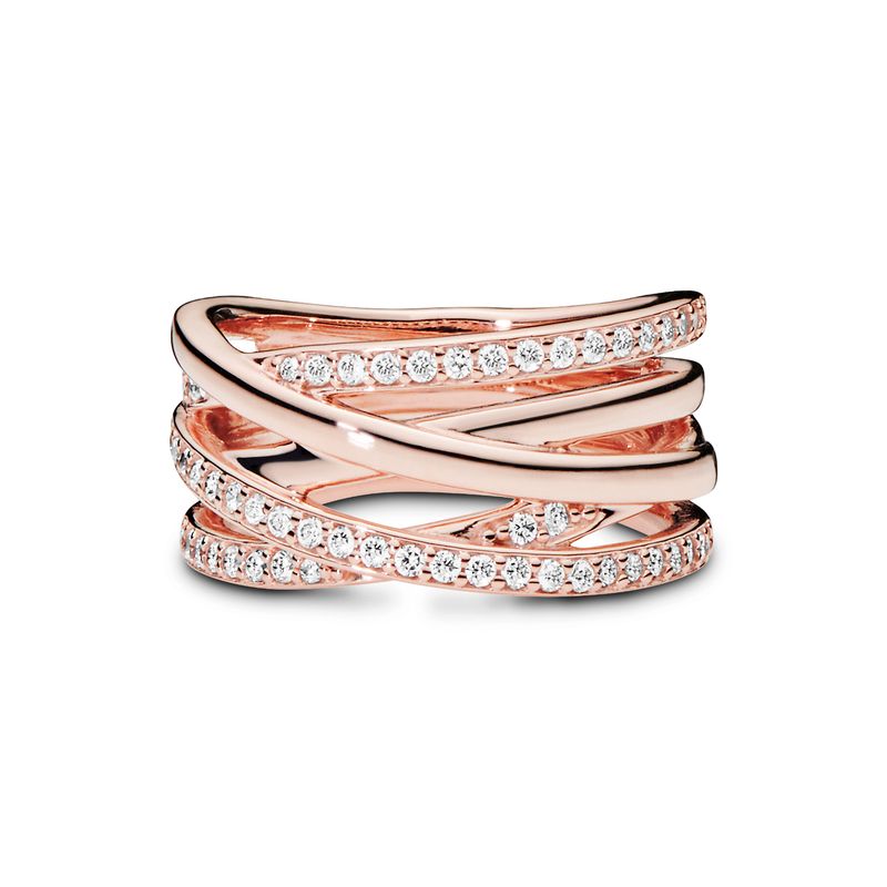 PANDORA - Anillo Pandora Entrelazado Recubrimiento en Oro Rosa 