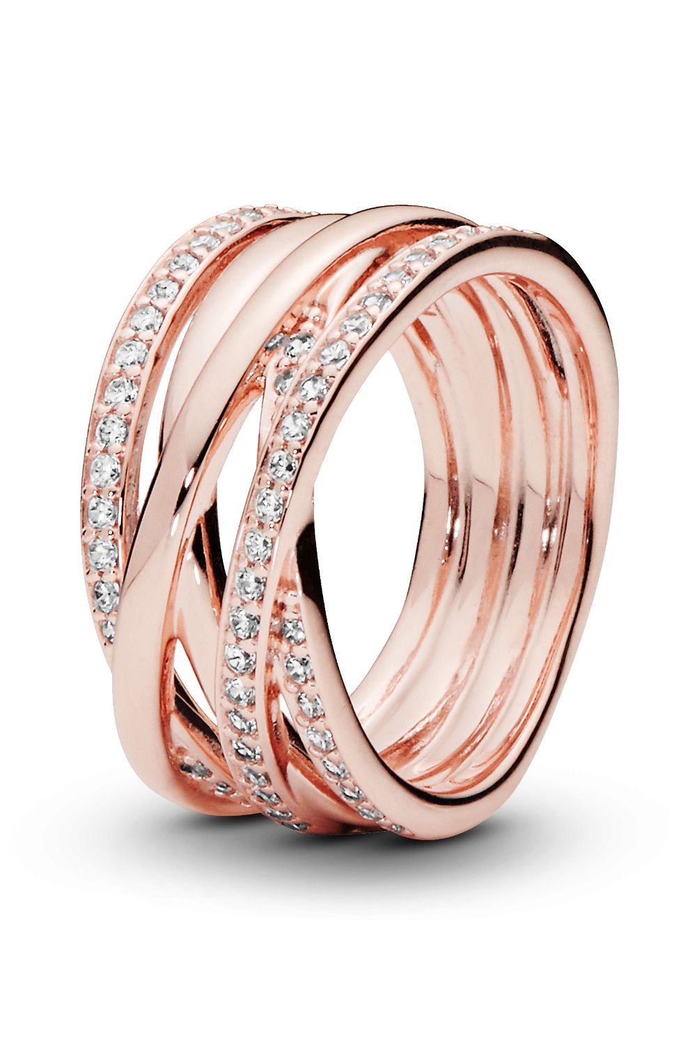 PANDORA - Anillo Pandora Entrelazado Recubrimiento en Oro Rosa 