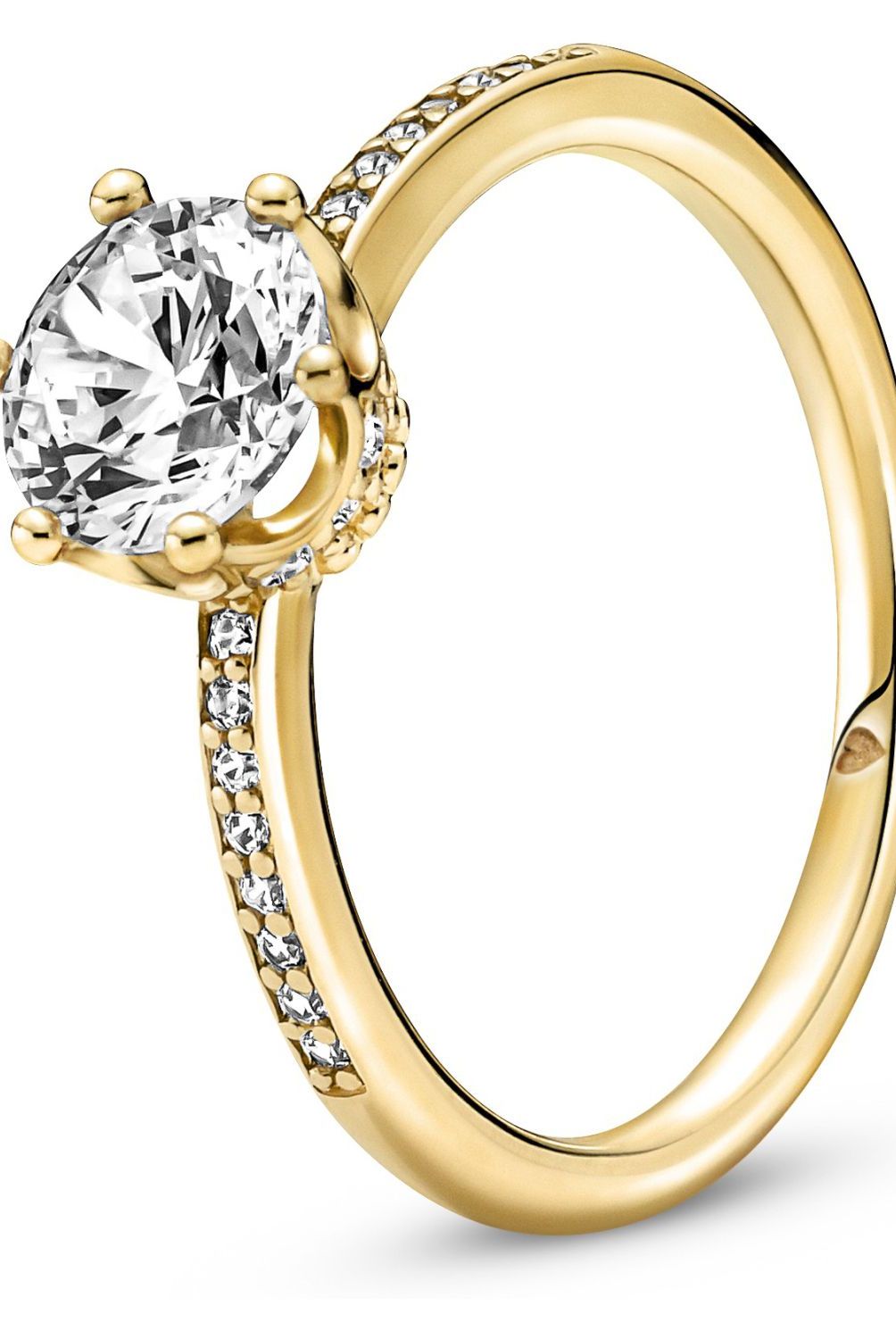 PANDORA - Anillo Pandora Solitario Recubrimiento Oro 