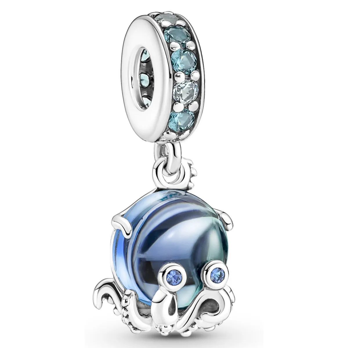 PANDORA - Charm Pandora Colgante Pulpo Cristal de Murano Plata Esterlina