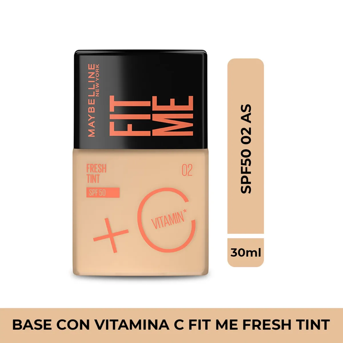 MAYBELLINE - Base de maquillaje Líquida FIT ME FRESH TINT SPF50 2 5 AS X Maybelline 30 ml