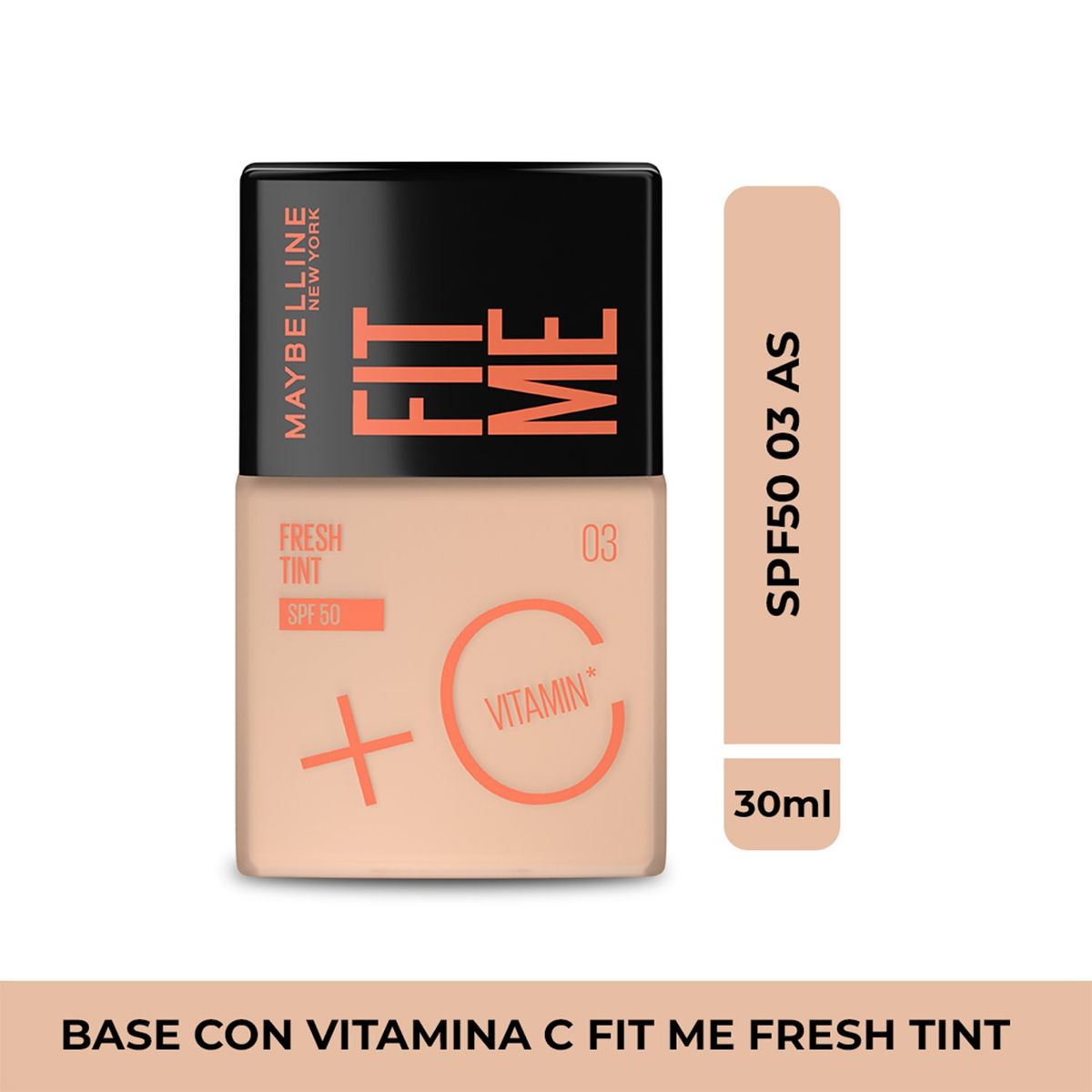 MAYBELLINE - Base de maquillaje Líquida FIT ME FRESH TINT SPF50 2 5 AS X Maybelline 30 ml