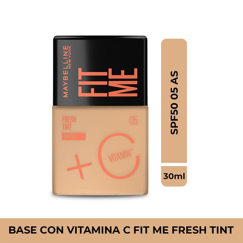 MAYBELLINE - Base de maquillaje Líquida FIT ME FRESH TINT SPF50 2 5 AS X Maybelline 30 ml