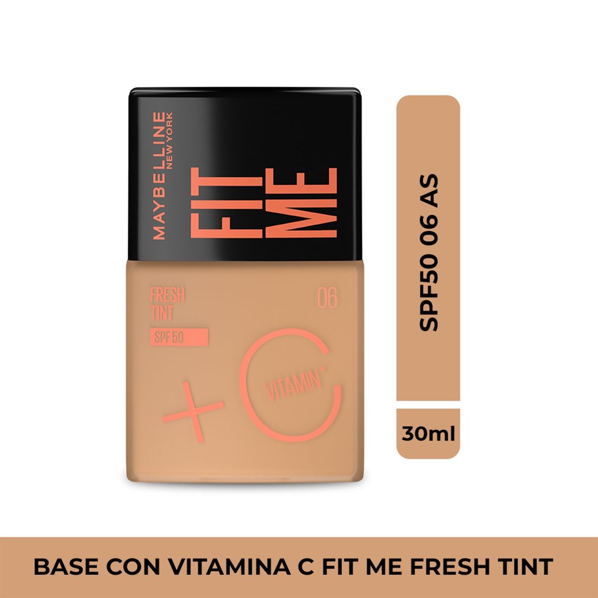 MAYBELLINE - Base de maquillaje Líquida FIT ME FRESH TINT SPF50 2 5 AS X Maybelline 30 ml