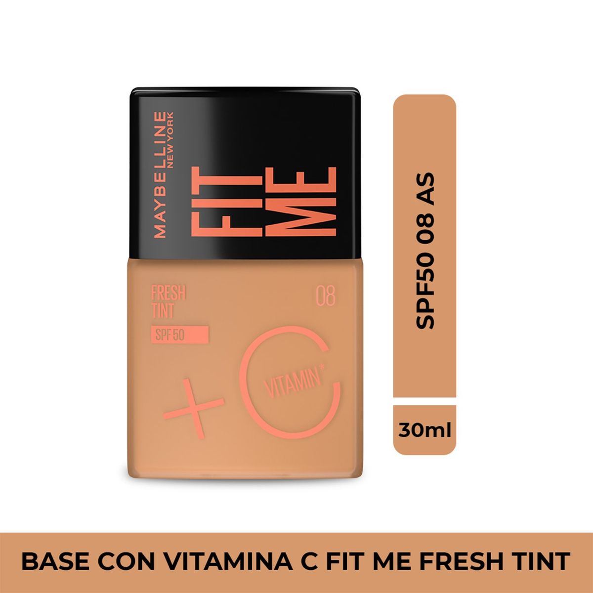 MAYBELLINE - Base de maquillaje Líquida FIT ME FRESH TINT SPF50 2 5 AS X Maybelline 30 ml