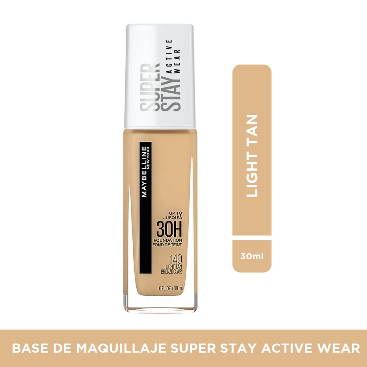 MAYBELLINE - Base de maquillaje Líquida SperStay Full Coverage Natural Beige Active Wear Maybelline 30 ml