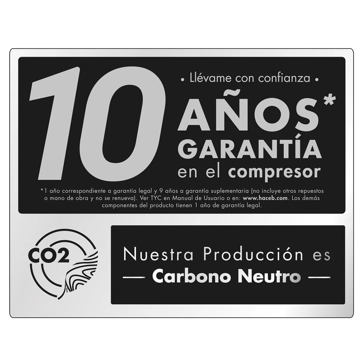 HACEB - Nevera Haceb Congelador superior No Frost 428 lt Titanio H7164NT44 
