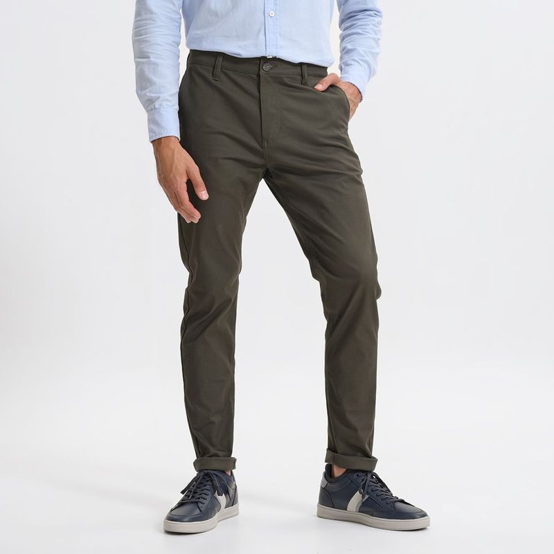 BASEMENT - Pantalón Chino para Hombre Slim de Algodón Basement
