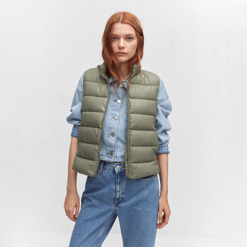 MANGO - Chaleco para Mujer Acolchado de Algodón MANGO