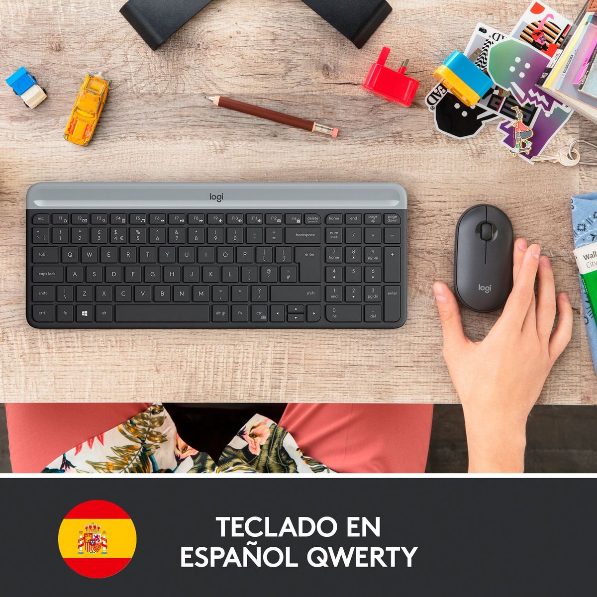 LOGITECH - Combo Logitech MK470 de teclado y mouse Inalambrico Negro