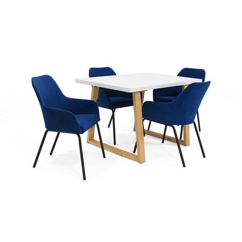 MICA - Juego de Comedor Moderno para 4 Personas (Comedor + 4 Sillas) Mica