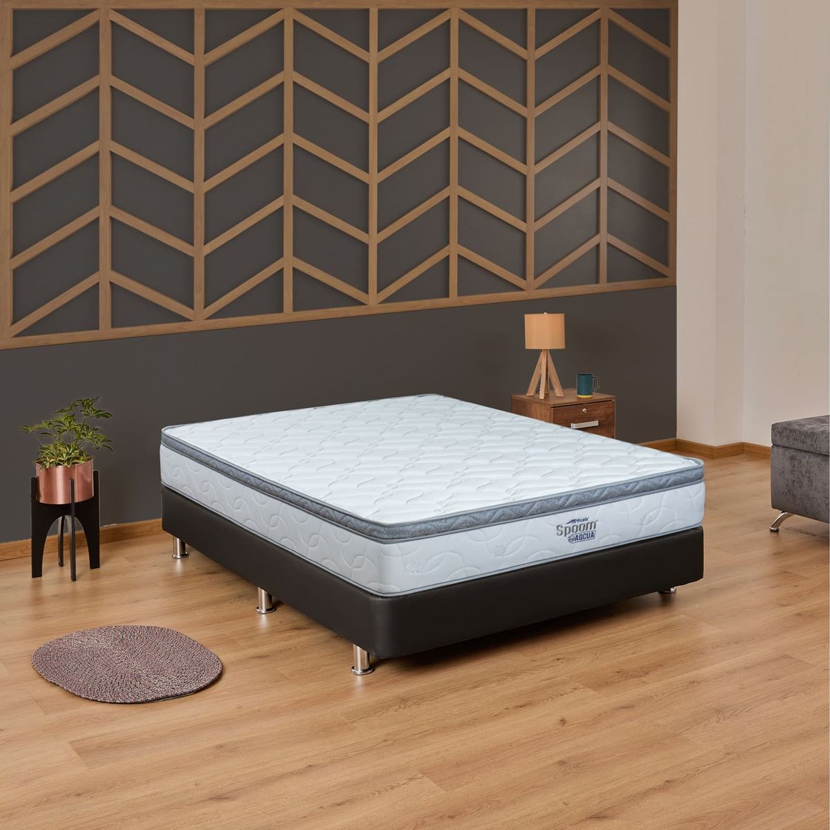 COLCHONES FANTASIA - Colchón Queen Firmeza Media Espumado con Pillow Acqua 160 x 190 cm Colchones Fantasía