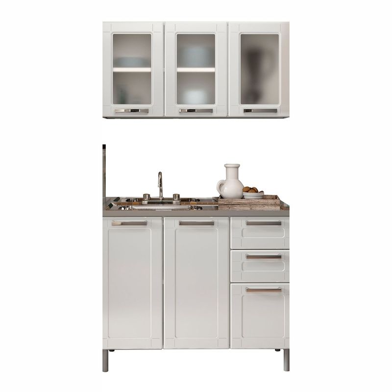 BERTOLINI - Cocina Integral Moderna  en Acero (Incluye Mesón) 105 x 191 x 43 cm Bertolini 