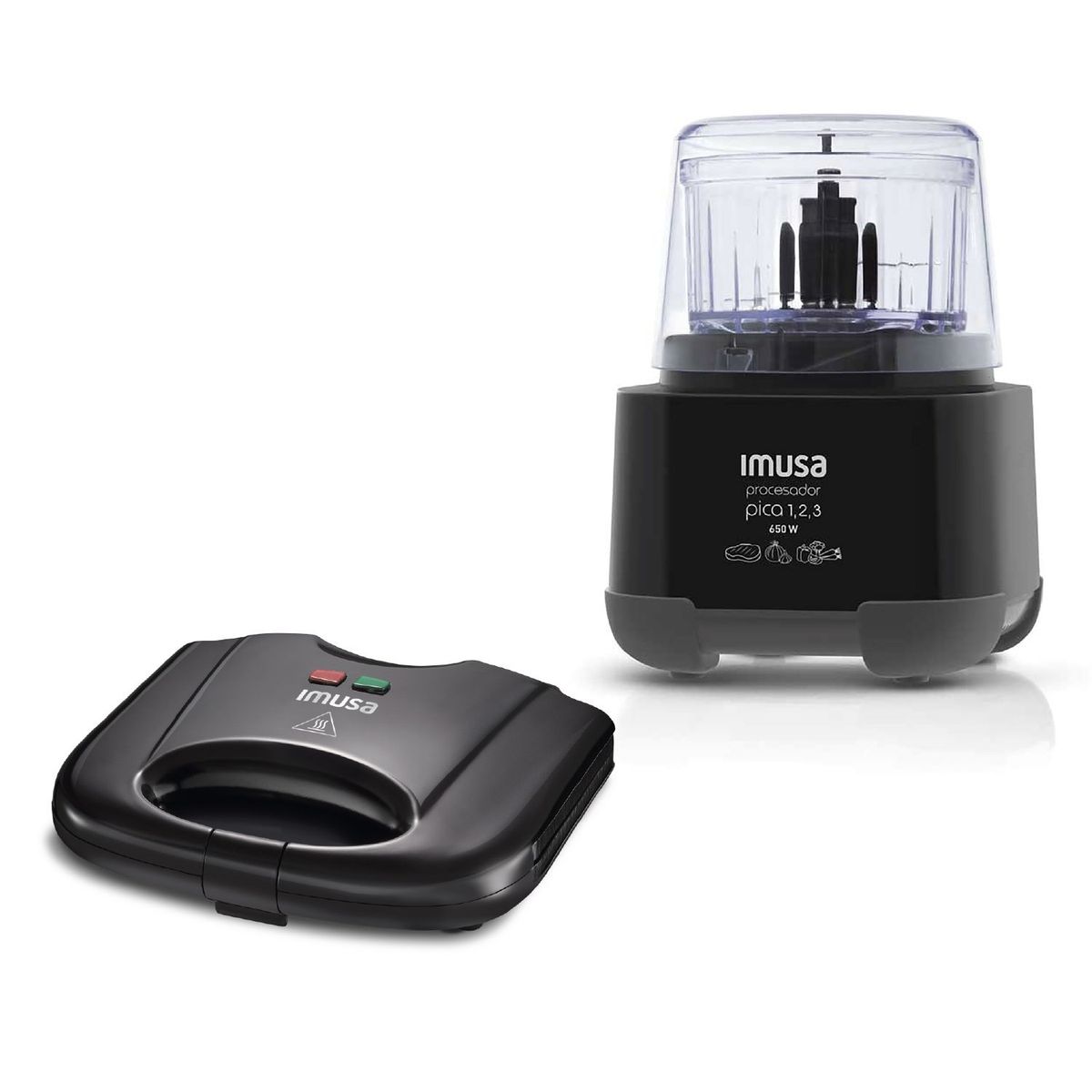 IMUSA - Sandwichera Imusa 2 Sandwiches + Imusa Procesadora de alimentos Plástico 0.3 lt 1 velocidad