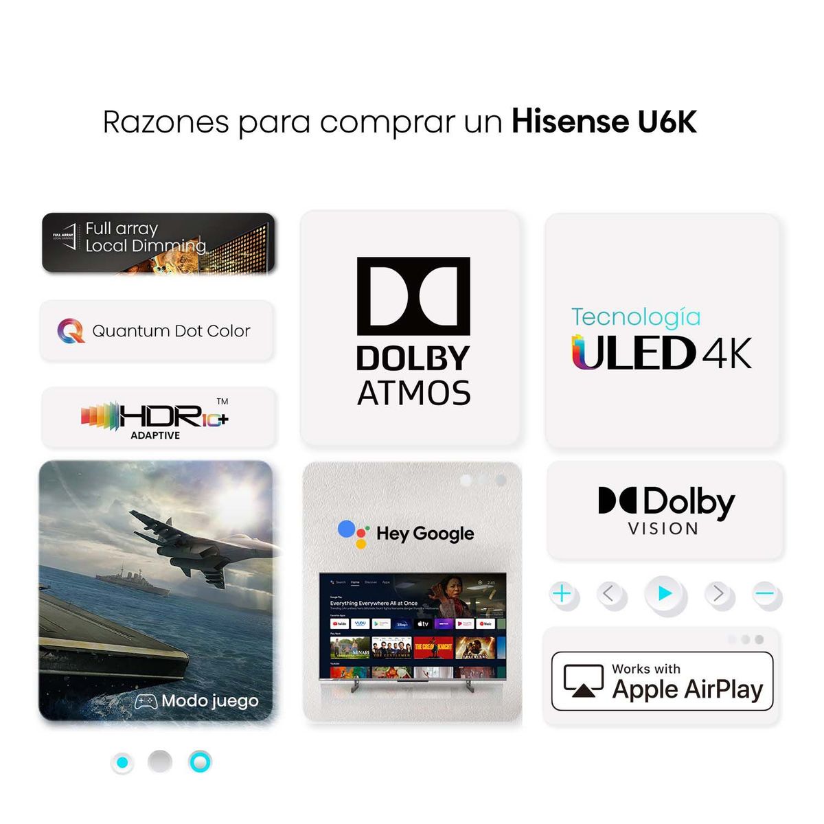 HISENSE - Televisor Hisense 50 pulgadas ULED 4K Ultra HD Smart TV