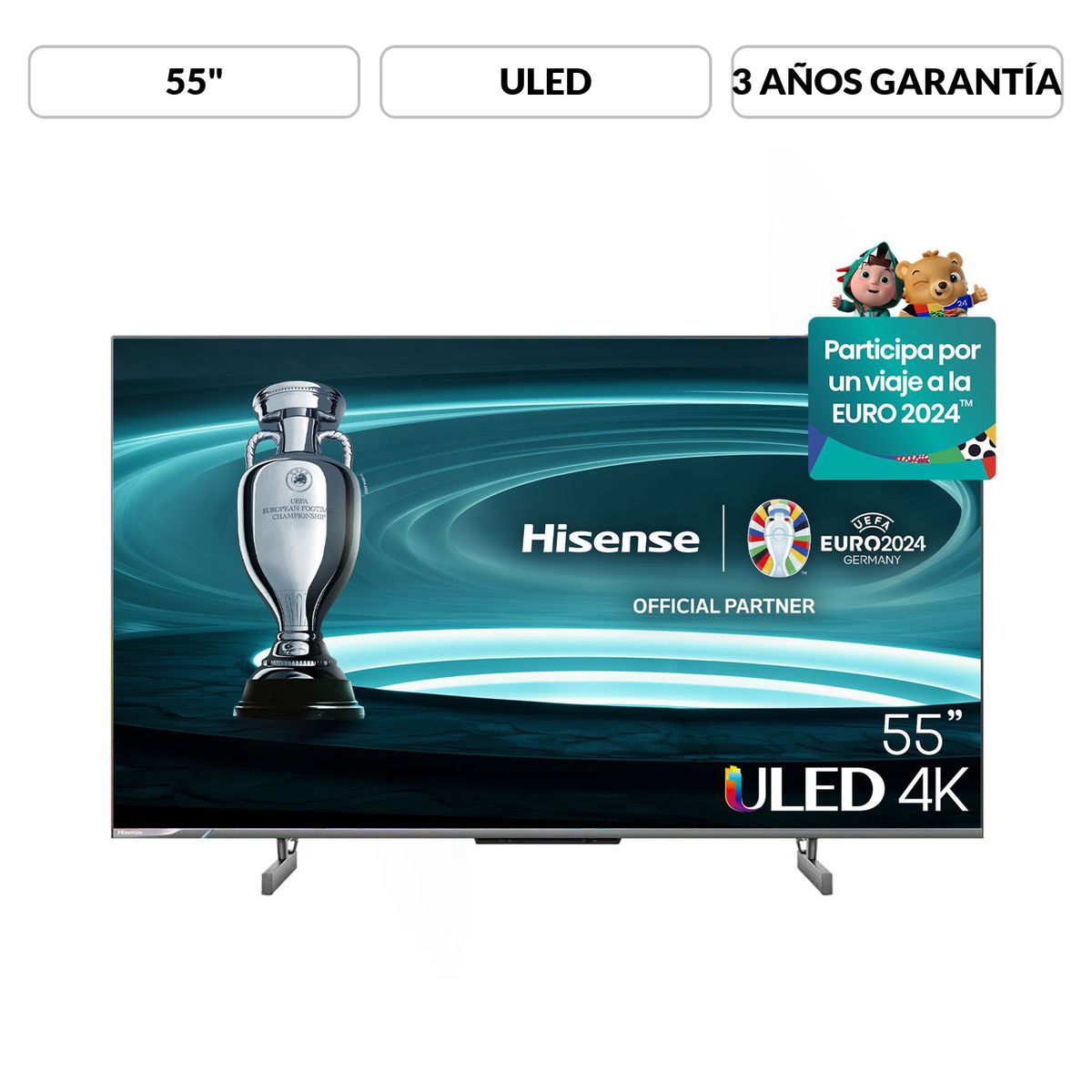 HISENSE - Televisor Hisense 55 pulgadas ULED 4K Ultra HD Smart TV
