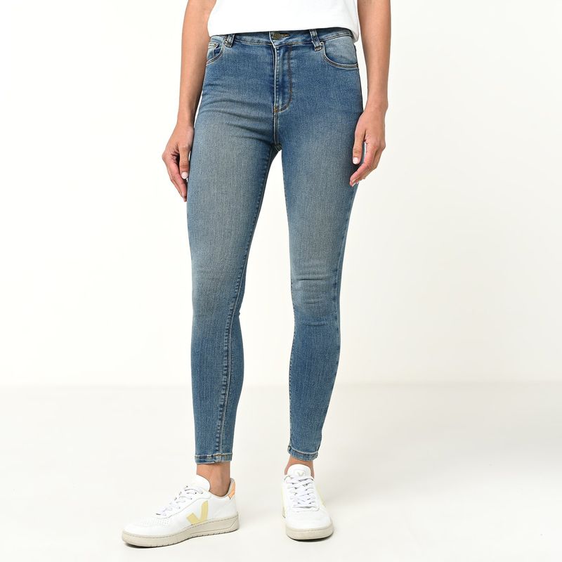 UNIVERSITY CLUB - Jean Skinny para Mujer Tiro alto de Algodón University Club