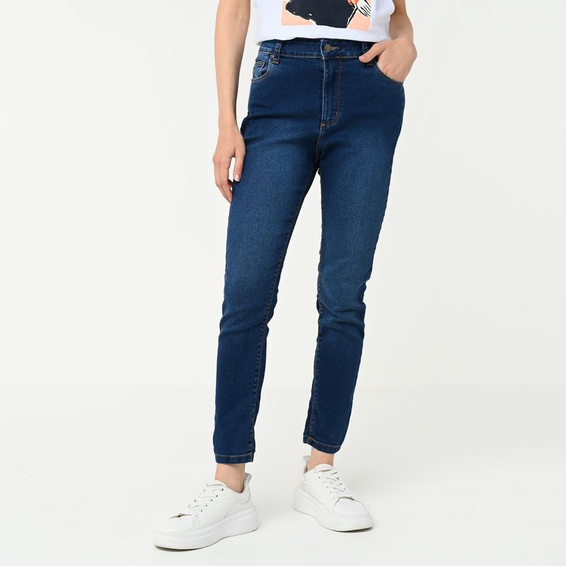 UNIVERSITY CLUB - Jean Skinny para Mujer Tiro alto de Algodón University Club