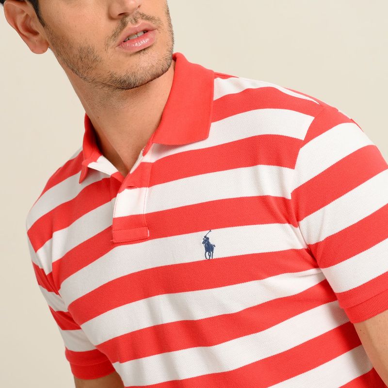 POLO RALPH LAUREN - Camiseta Polo Hombre Manga corta de Rayas de Algodón Polo Ralph Lauren