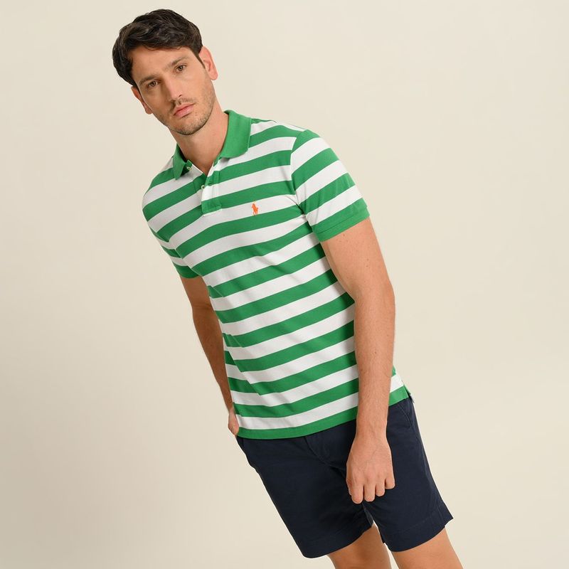 POLO RALPH LAUREN - Camiseta Polo Hombre Manga corta de Rayas de Algodón Polo Ralph Lauren