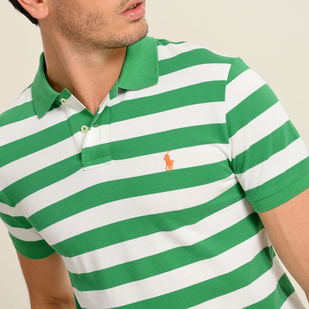 POLO RALPH LAUREN - Camiseta Polo Hombre Manga corta de Rayas de Algodón Polo Ralph Lauren
