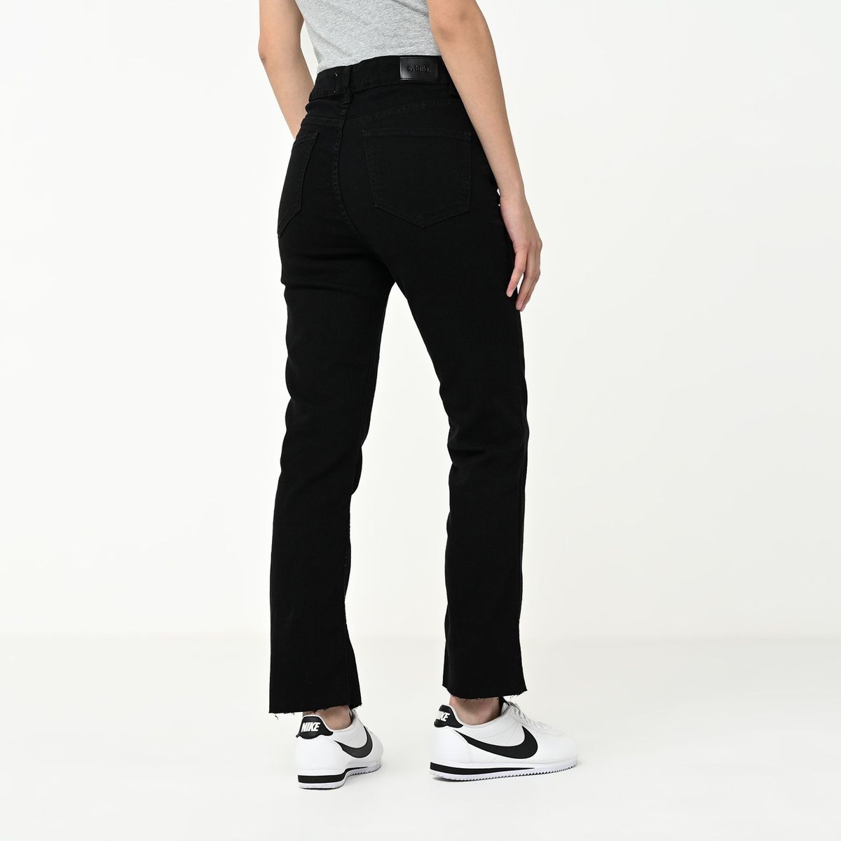 SYBILLA - Jean Crop Flare Mujer Tiro medio de Algodón Sybilla