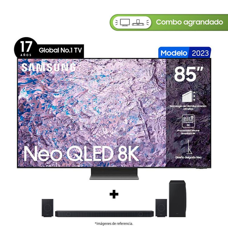SAMSUNG - Combo Samsung 85 pulgadas QLED 8K Ultra HD Smart TV