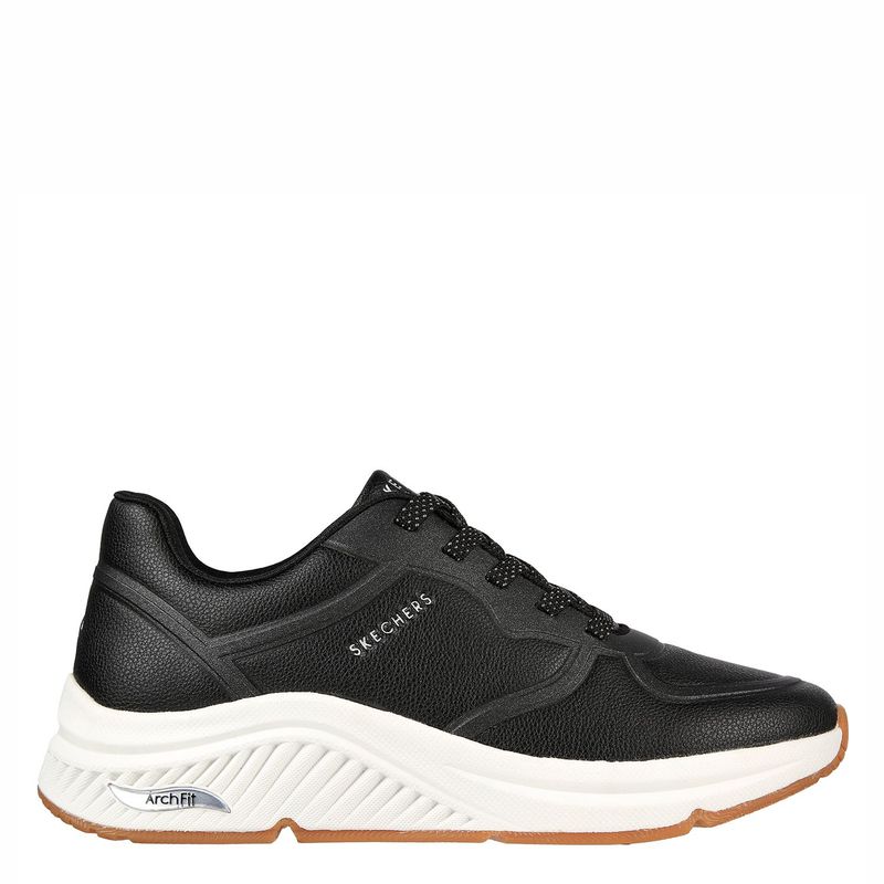SKECHERS - Tenis Skechers Mujer - Zapatos Skechers Dama Archfits - Miles - Mile Makers Negro Tenis cómodos para mujer. Zapatillas moda
