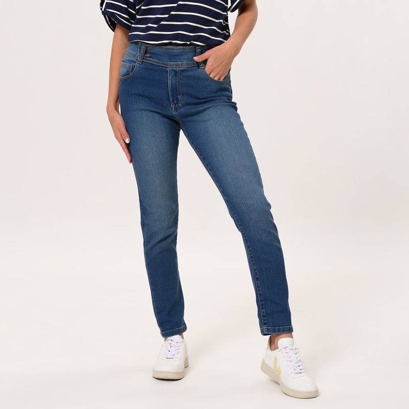 NEWPORT - Jean Push Up Mujer Tiro medio de Algodón Newport