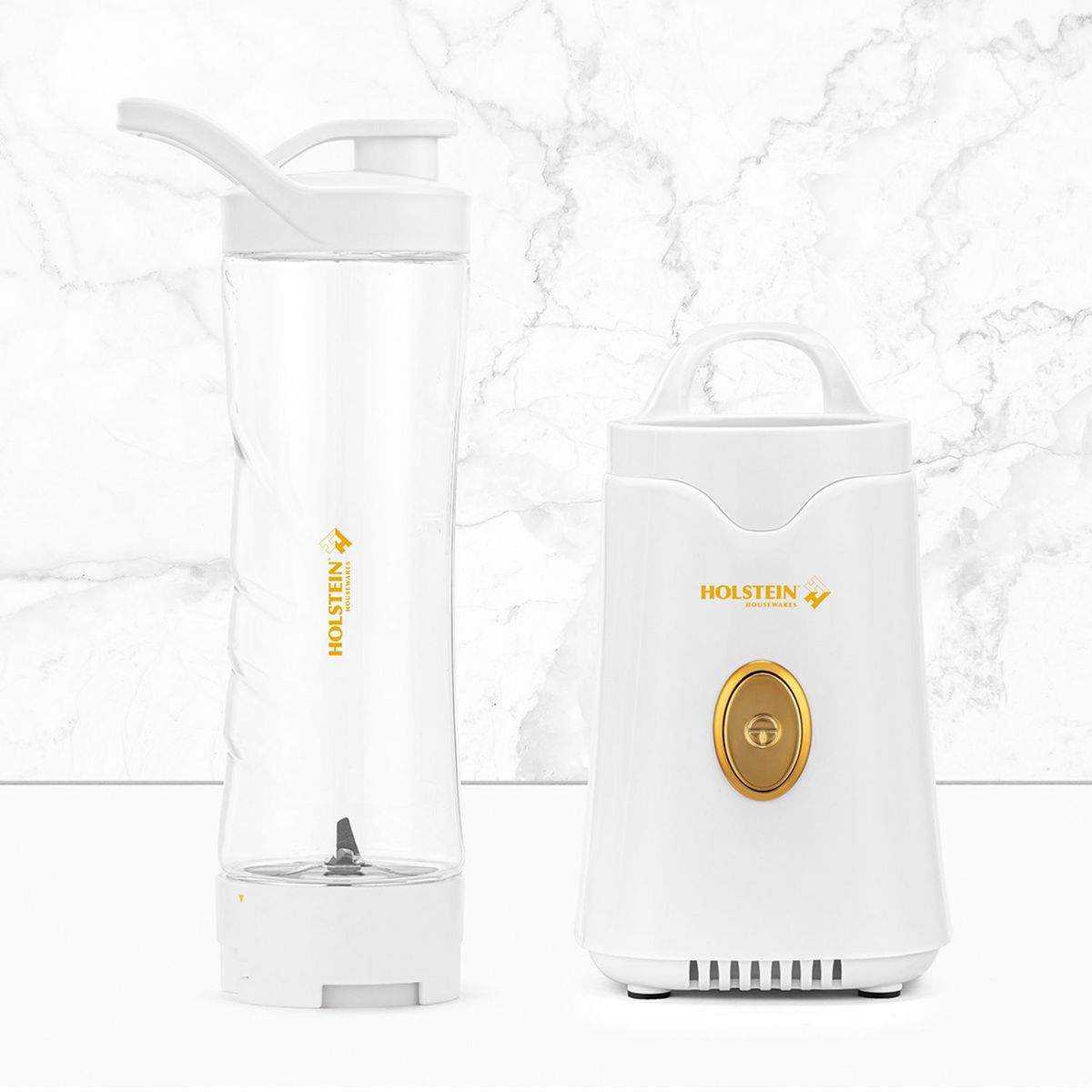 HOLSTEIN HOUSEWARES - Licuadora Holstein Housewares Personal White & Gold  250W 1 velocidad