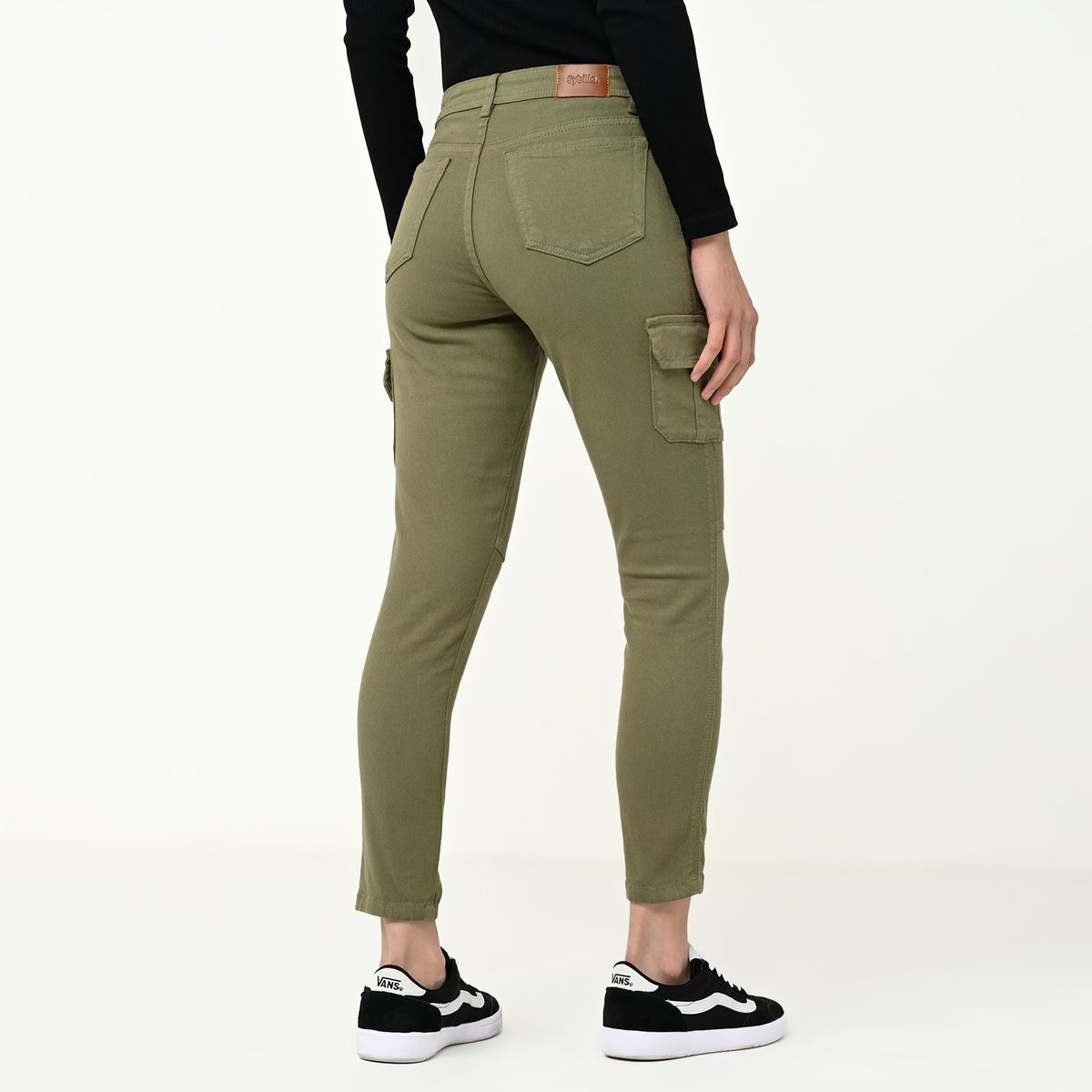 SYBILLA - Jean Mujer Tiro medio Cargo de Algodón Sybilla