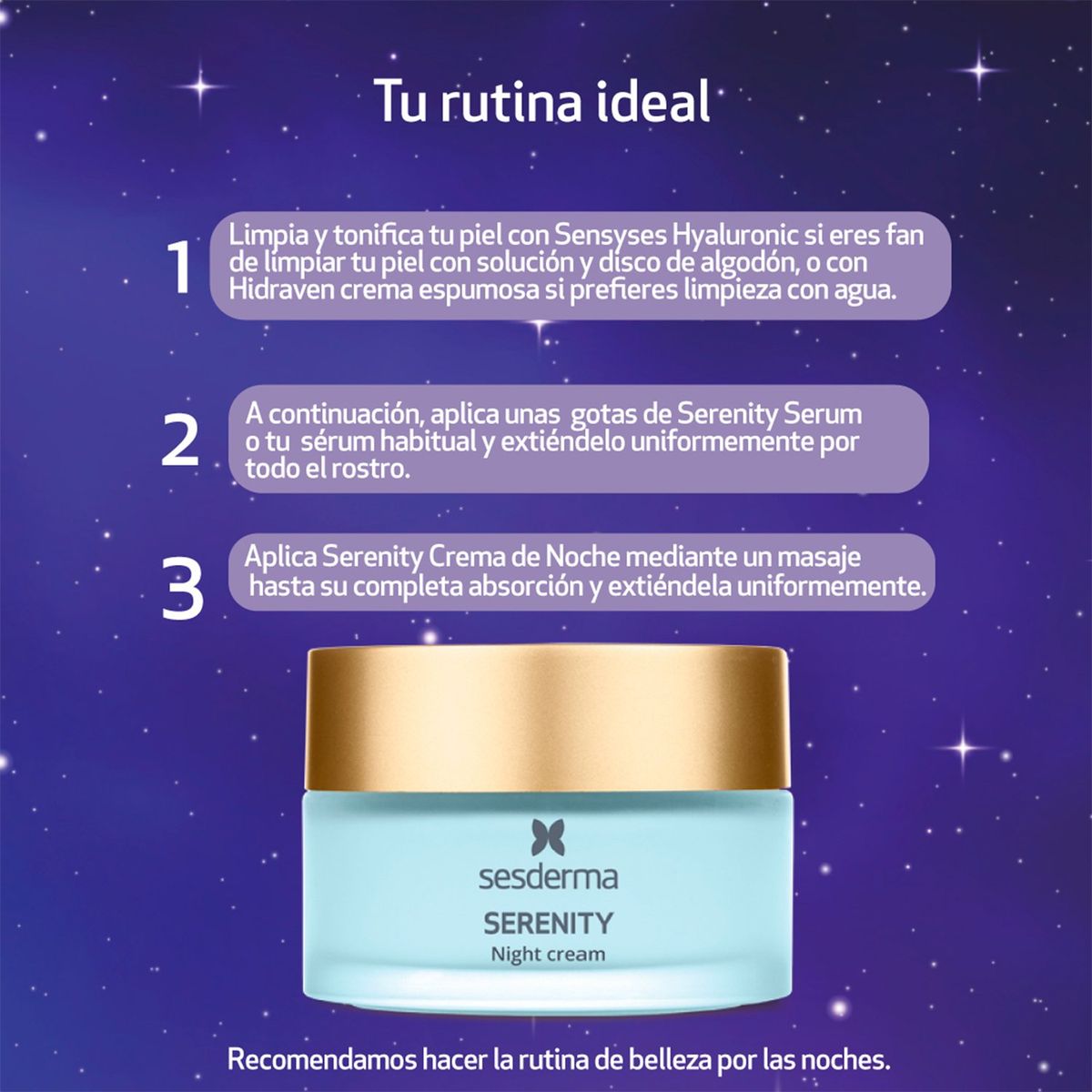 SESDERMA - Hidratante facial Noche SERENITY Sesderma Para Todo tipo de piel 50 ml