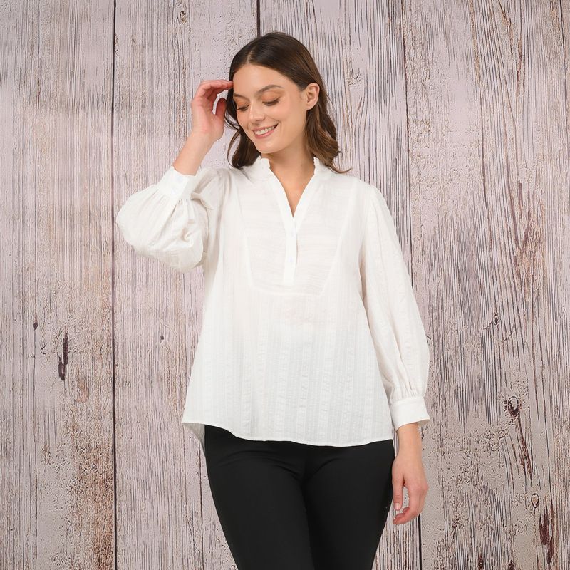 UNIVERSITY CLUB - Blusa para Mujer Manga larga de Algodón University Club