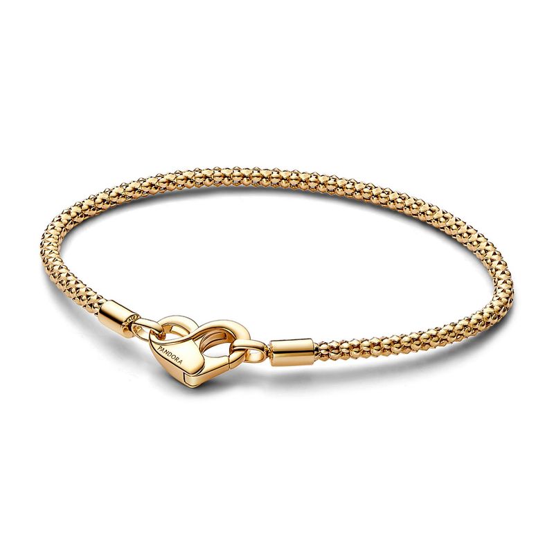 PANDORA - Pulsera Pandora Cadena Tachuelas Recubrimiento en Oro