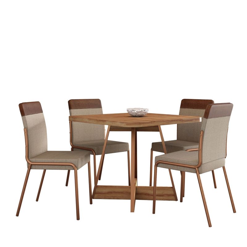 BERTOLINI - Juego de Comedor Moderno para 4 Personas (Comedor + 4 Sillas) Southland