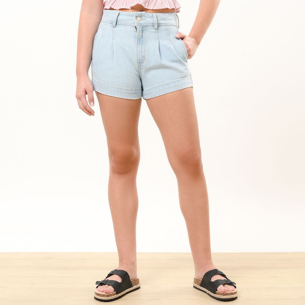 SYBILLA - Short para Mujer Tiro alto de Algodón Sybilla