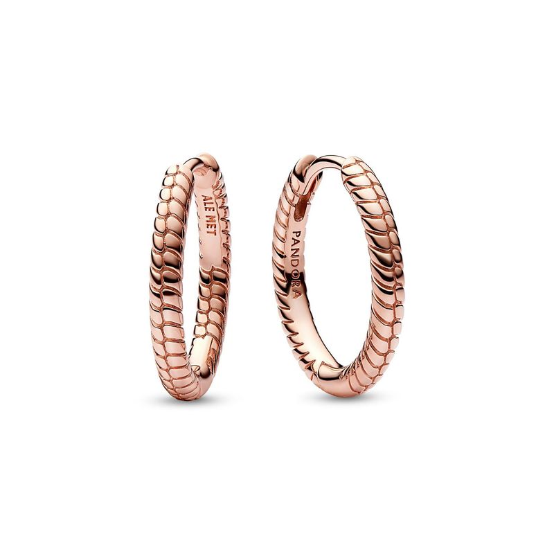 PANDORA - Aretes Pandora Aro Moments para Charm Pequeños Recubrimiento en Oro Rosa