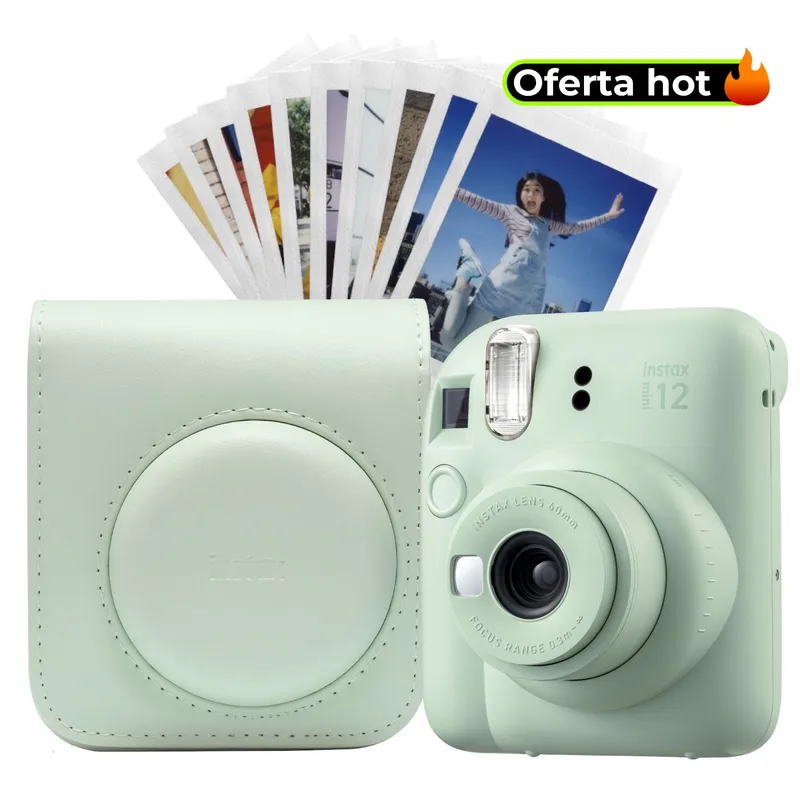FUJIFILM - Combo Fujifilm Cámara Instax Mini 12 + Estuche Color + Paquete x10 Fotos instax mini borde blanco