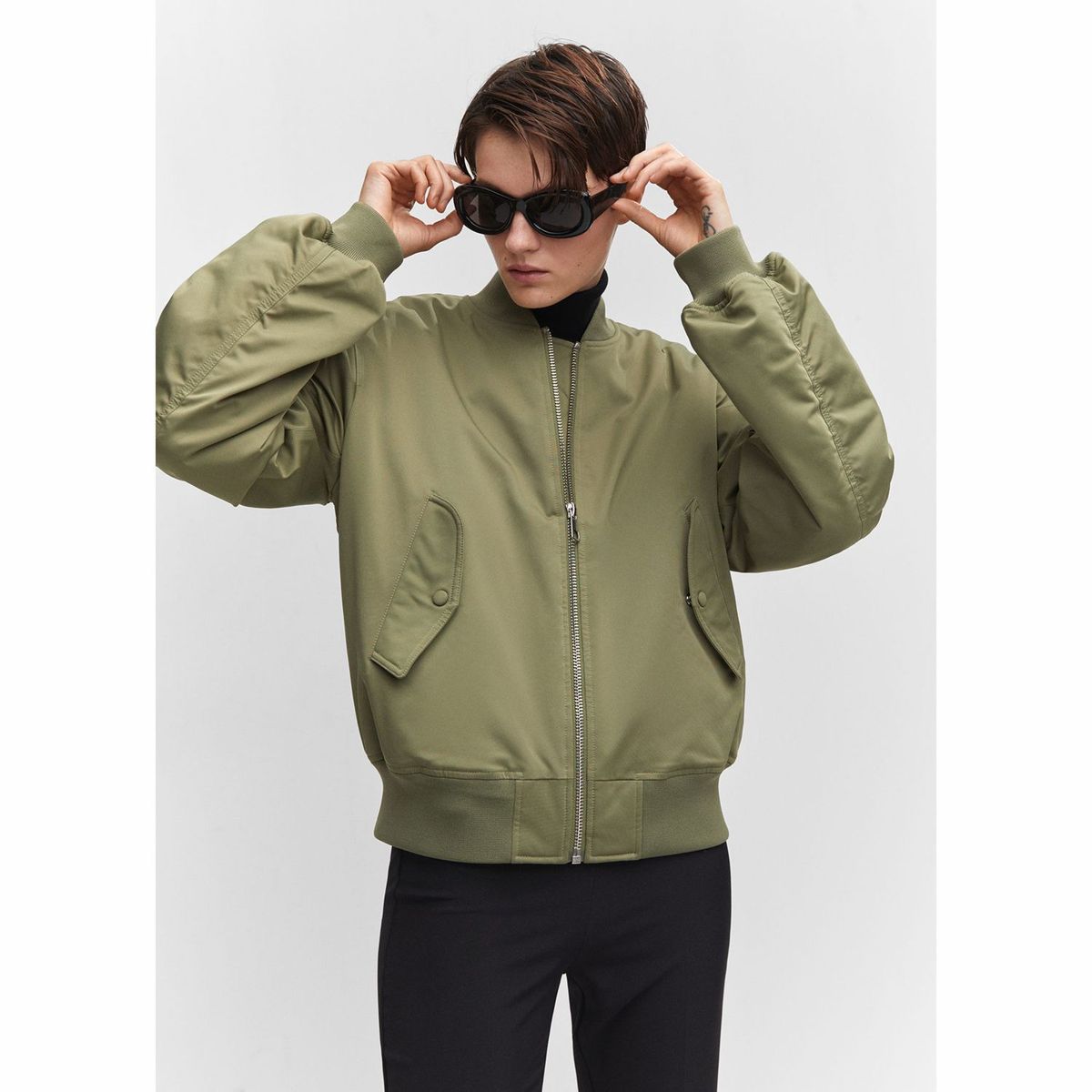 MANGO - Chaqueta Bomber para Mujer Oversize MANGO