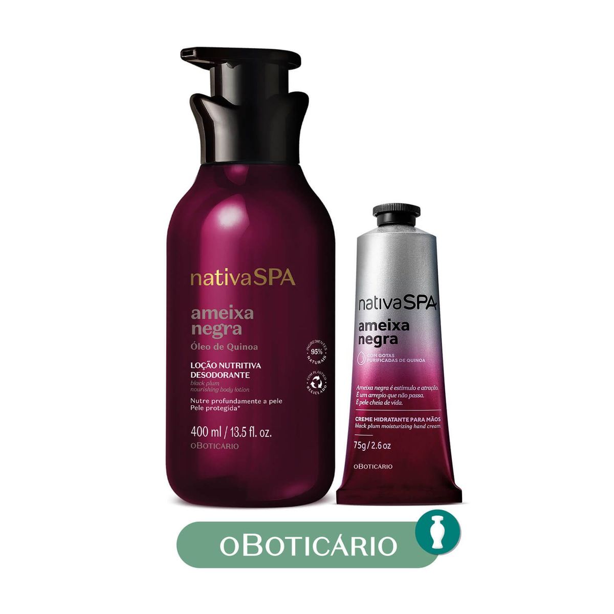NATIVA SPA - Hidratante corporal Kit Falabella Ameixa Negra Loción Nativa Spa O Boticario: Incluye 2 productos 