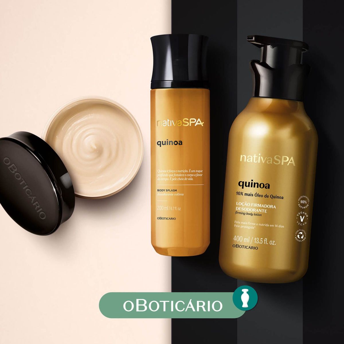 NATIVA SPA - Hidratante corporal Kit Falabella Quinoa Loción Nativa Spa O Boticario: Incluye 3 productos 