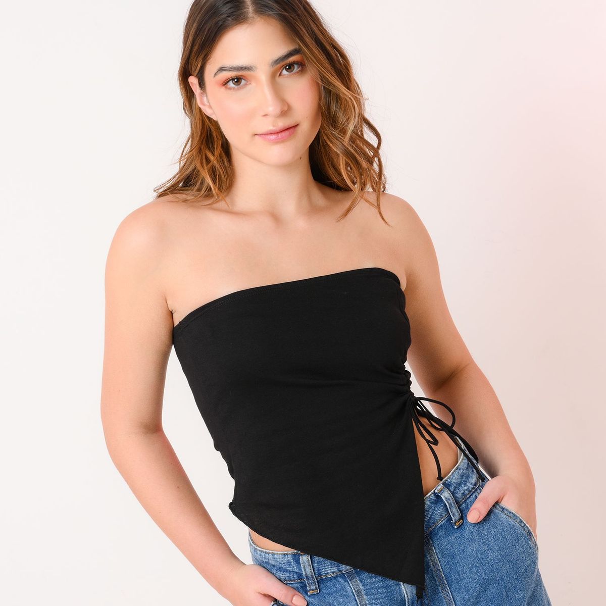 SYBILLA - Blusa strapless para Mujer de Algodón Sybilla